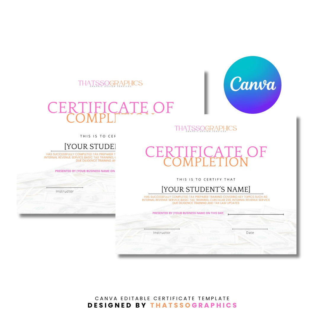 Canva Editable Certificate Template