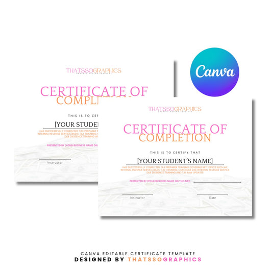 Canva Editable Certificate Template