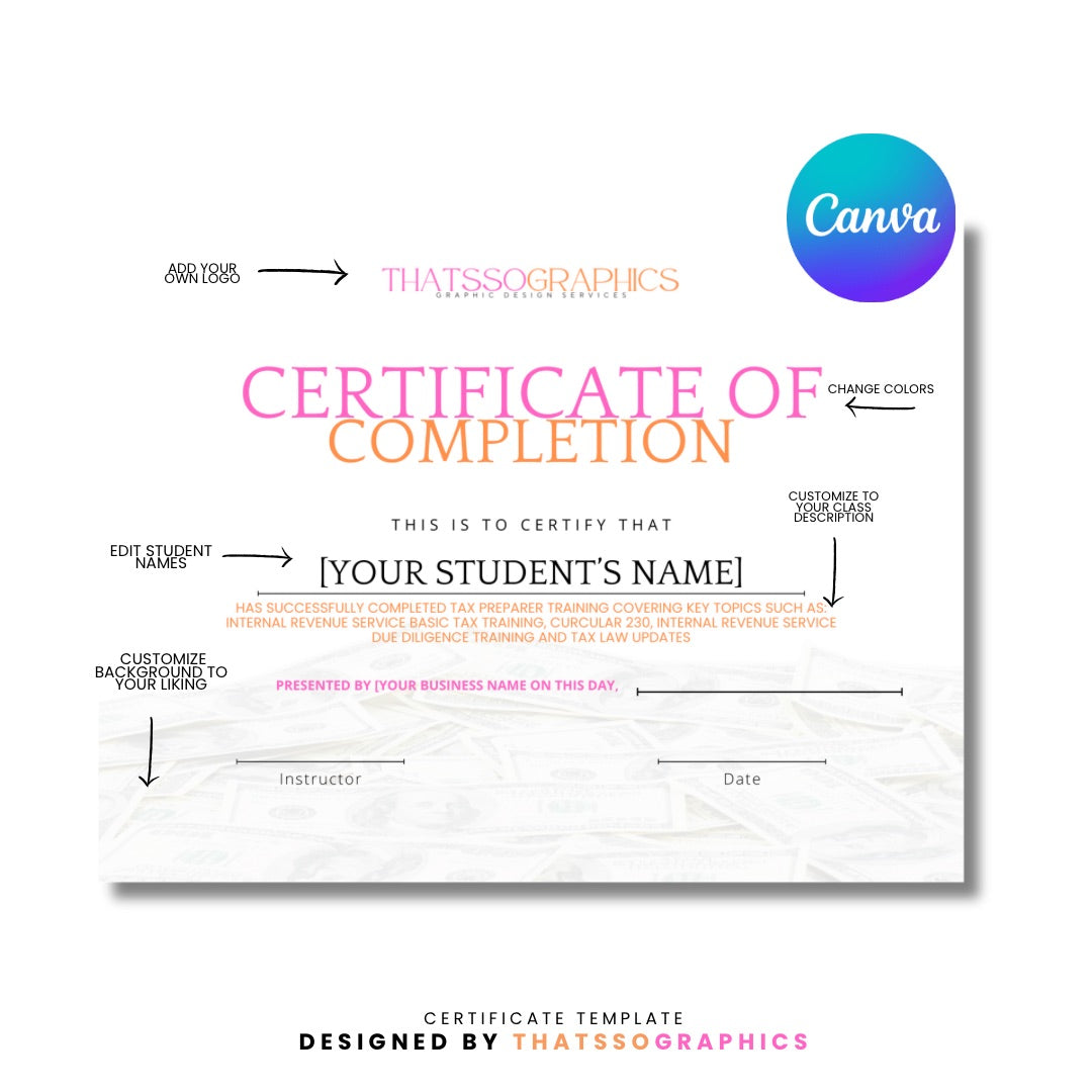 Canva Editable Certificate Template