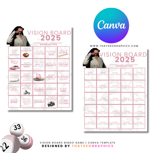 Canva Editable Vision Board | Bingo Edition