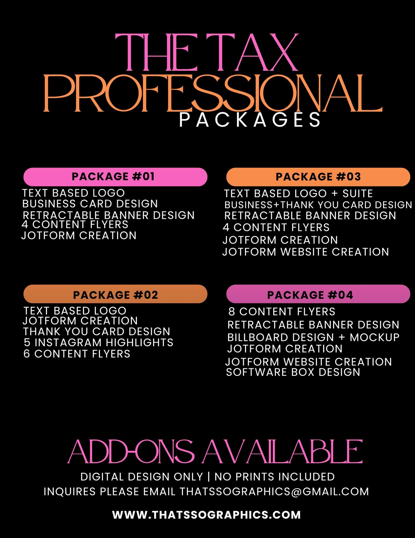 Tax Professional Packages